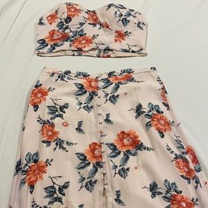 Matching Floral Set - Strapless Top & Skirt
